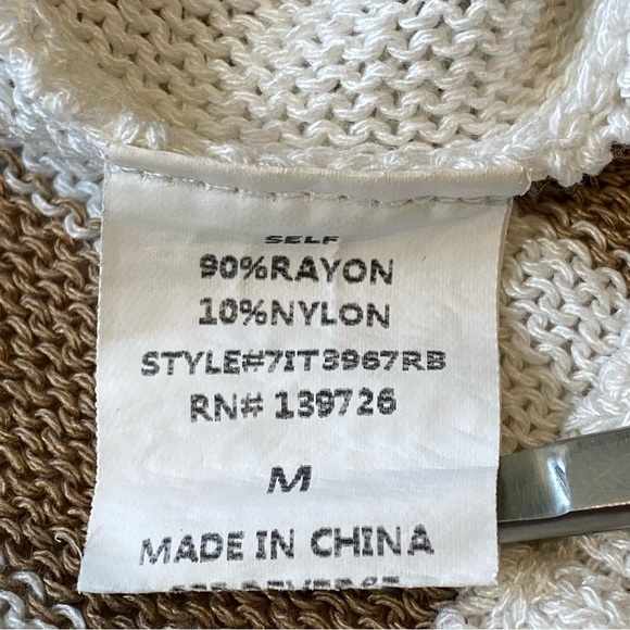 Magnolia South Double V-neck Crop Sweater baggy slouchy size medium Stripes - Picture 4 of 7